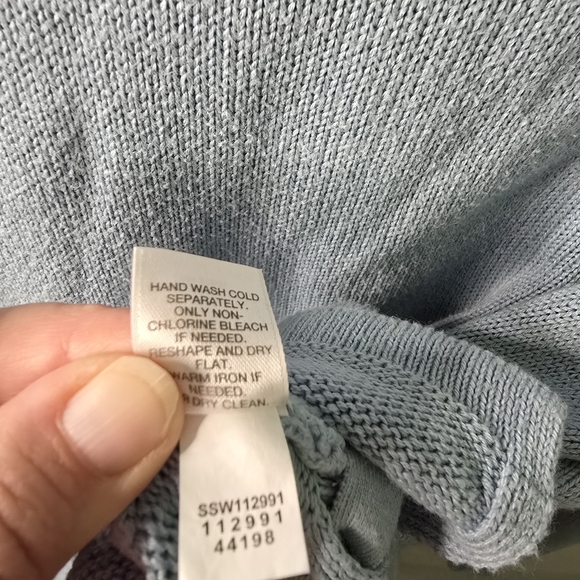 J. Jill Women’s Pullover Sweater Size Small Light Blue Side Tie Cozy Knit - Picture 6 of 8